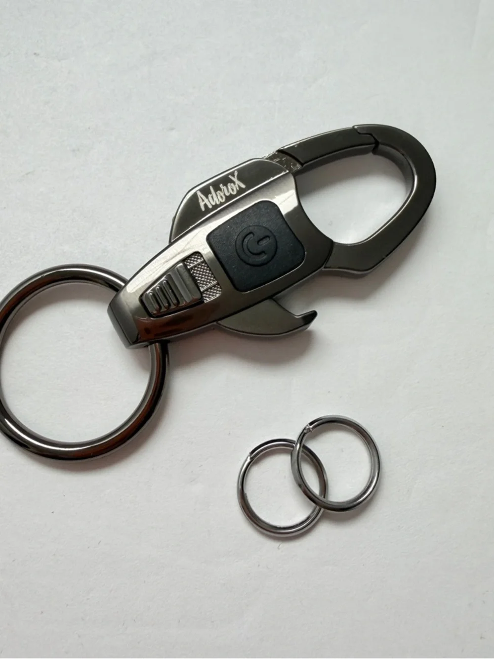 Silver Keychain Phone Accessory with LED Light